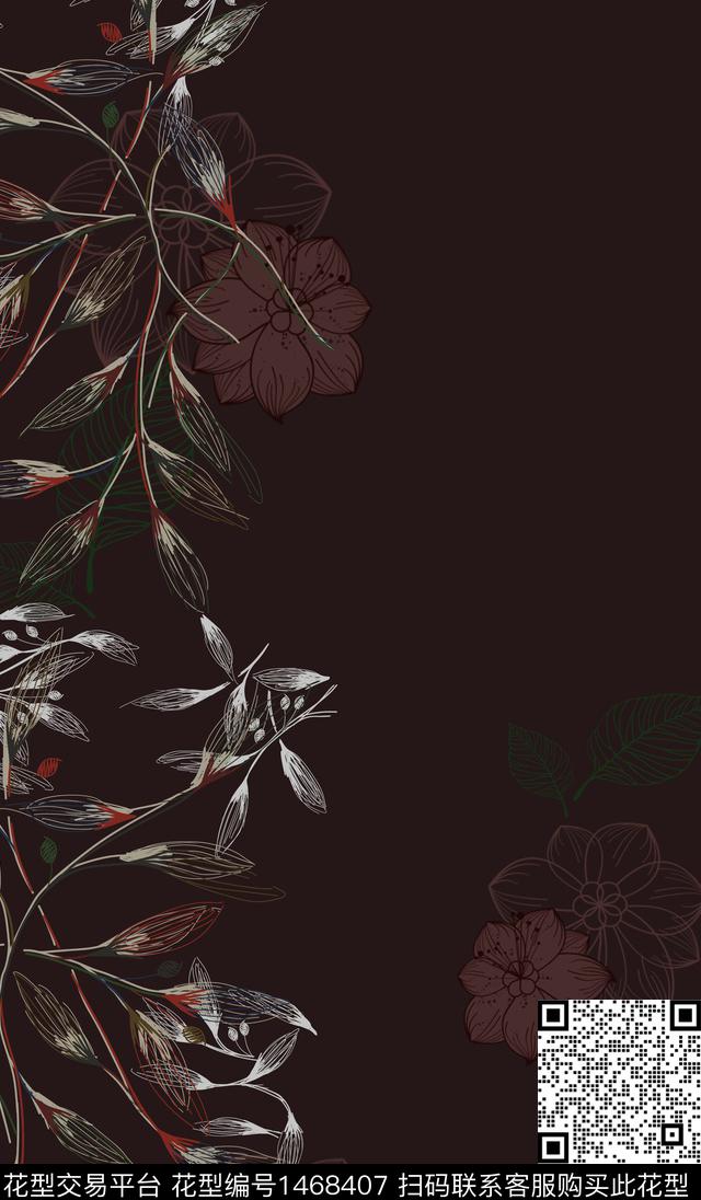 定位花女装定位花花卉数码印花华亿平台下载（图片编号: 1468407） - 瓦栏（Walan）