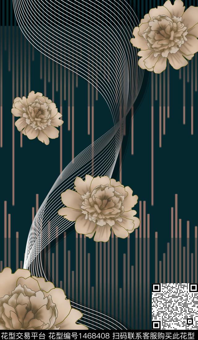 定位花女装定位花花卉数码印花华亿平台下载（图片编号: 1468408） - 瓦栏（Walan）