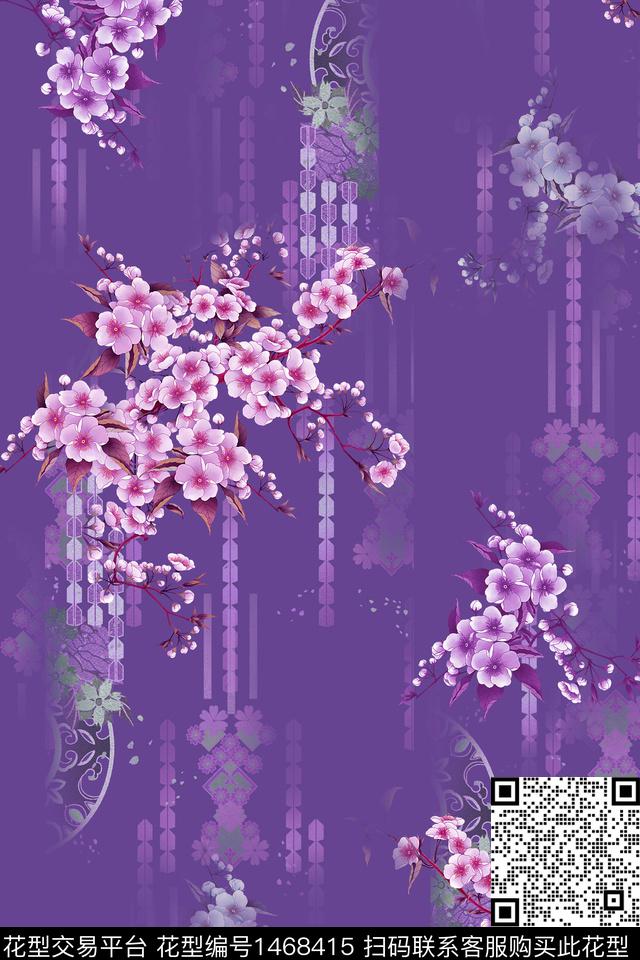 中国风真丝香云纱数码印花华亿平台下载（图片编号: 1468415） - 瓦栏（Walan）