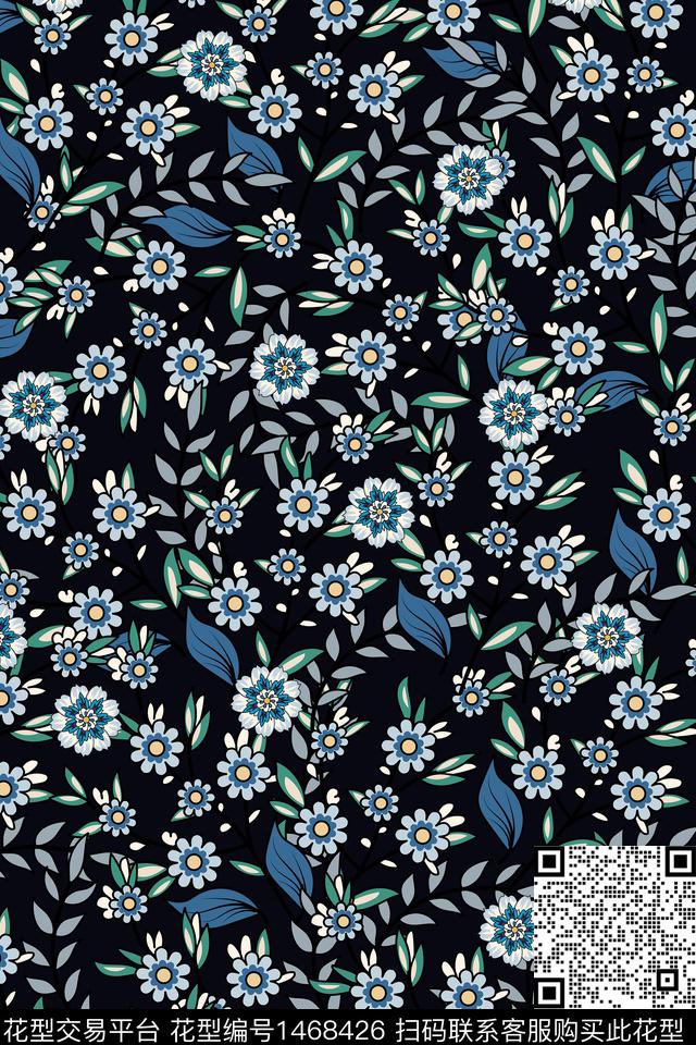 女装大牌风小碎花数码印花华亿平台下载（图片编号: 1468426） - 瓦栏（Walan）