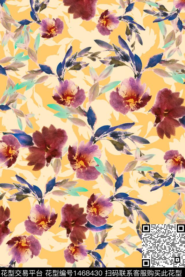 花卉年轻女性潮牌数码印花华亿平台下载（图片编号: 1468430） - 瓦栏（Walan）