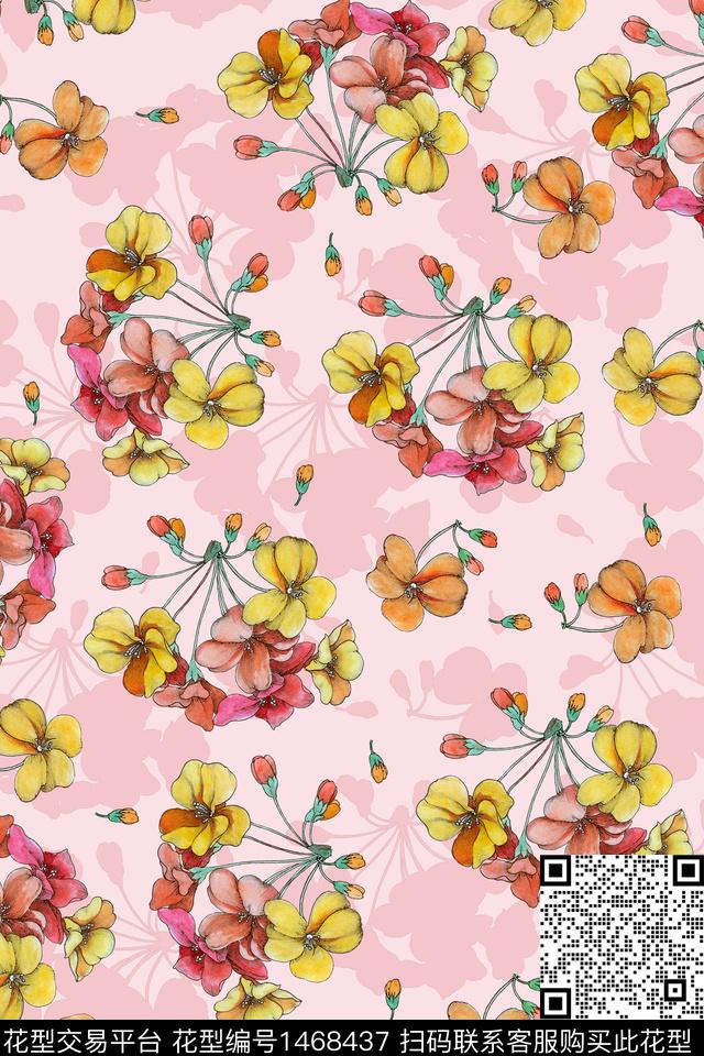 花卉年轻女性潮牌数码印花华亿平台下载（图片编号: 1468437） - 瓦栏（Walan）