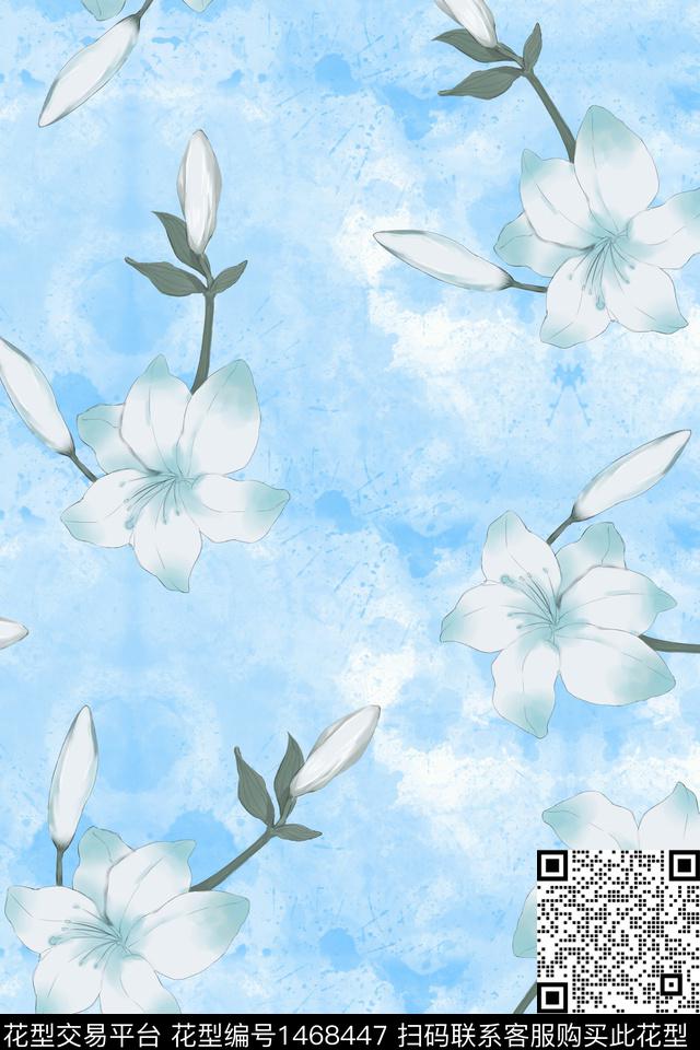 肌理花卉小清新数码印花华亿平台下载（图片编号: 1468447） - 瓦栏（Walan）