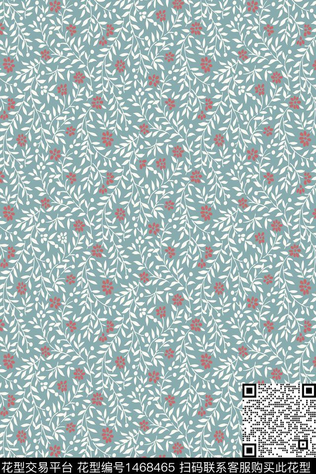 简约小碎花清爽底花卉传统印花华亿平台下载（图片编号: 1468465） - 瓦栏（Walan）