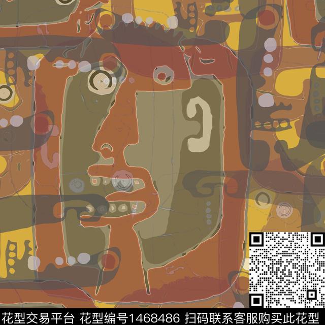 线条涂鸦几何数码印花华亿平台下载（图片编号: 1468486） - 瓦栏（Walan）