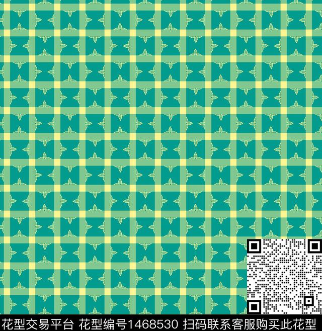 几何格子大牌风传统印花华亿平台下载（图片编号: 1468530） - 瓦栏（Walan）