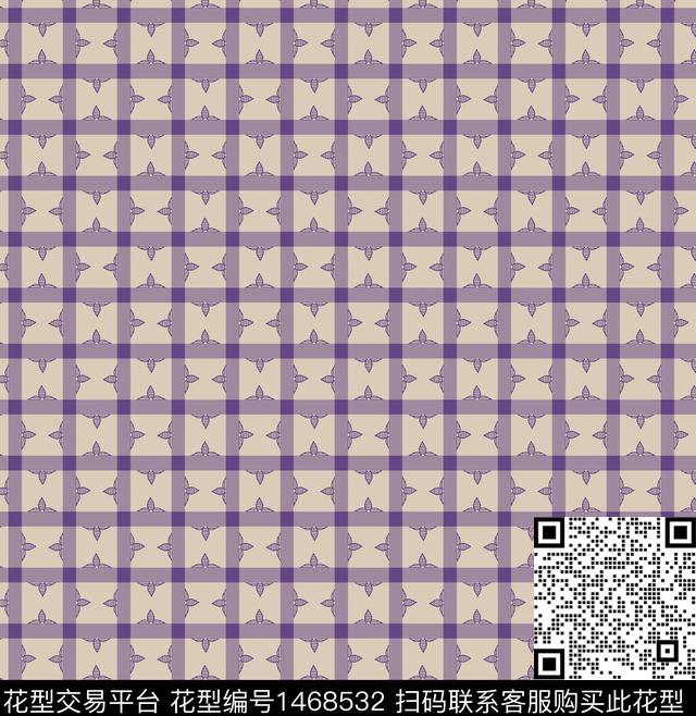 几何格子大牌风传统印花华亿平台下载（图片编号: 1468532） - 瓦栏（Walan）