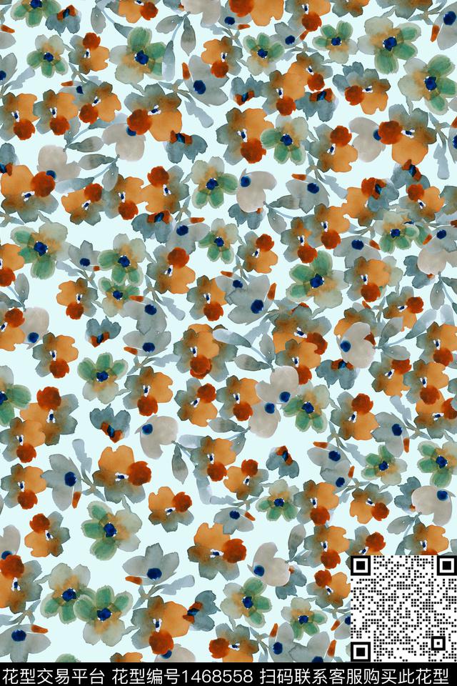 年轻女性小雏菊潮牌数码印花华亿平台下载（图片编号: 1468558） - 瓦栏（Walan）