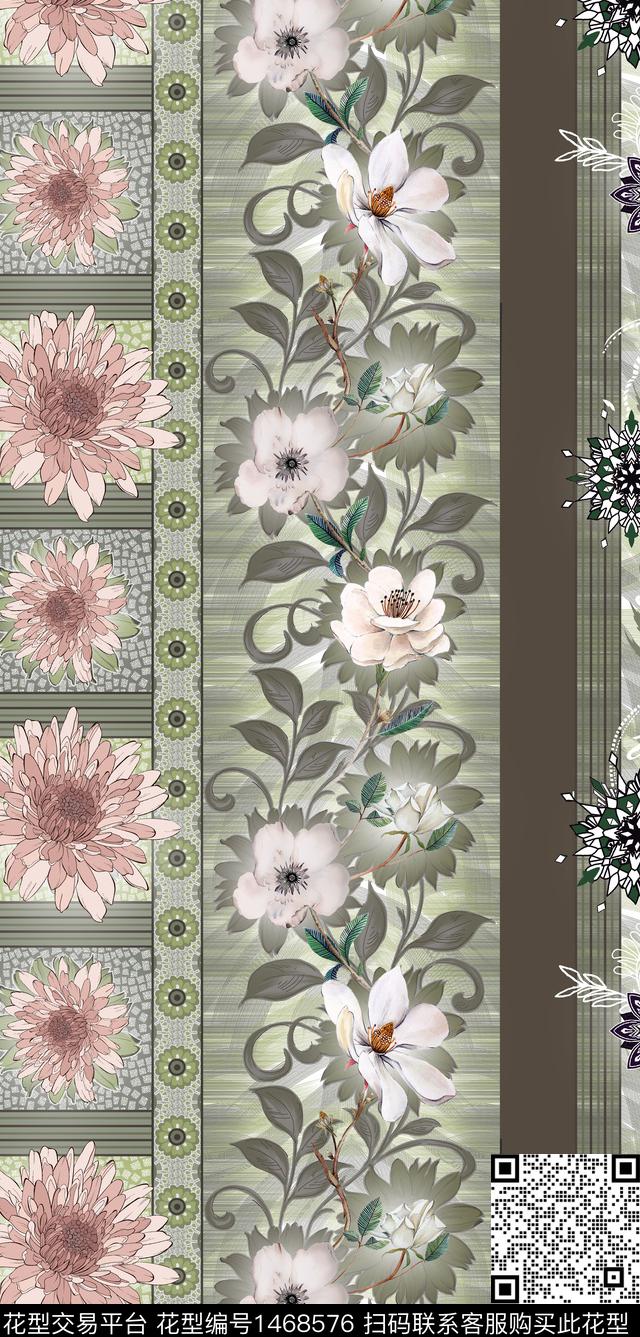 几何数码华亿平台花卉数码印花华亿平台下载（图片编号: 1468576） - 瓦栏（Walan）