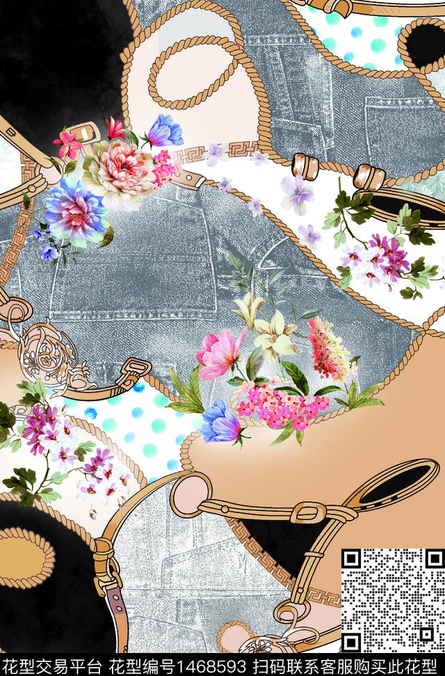 彩底花卉扎染华亿平台抽象花卉数码印花华亿平台下载（图片编号: 1468593） - 瓦栏（Walan）