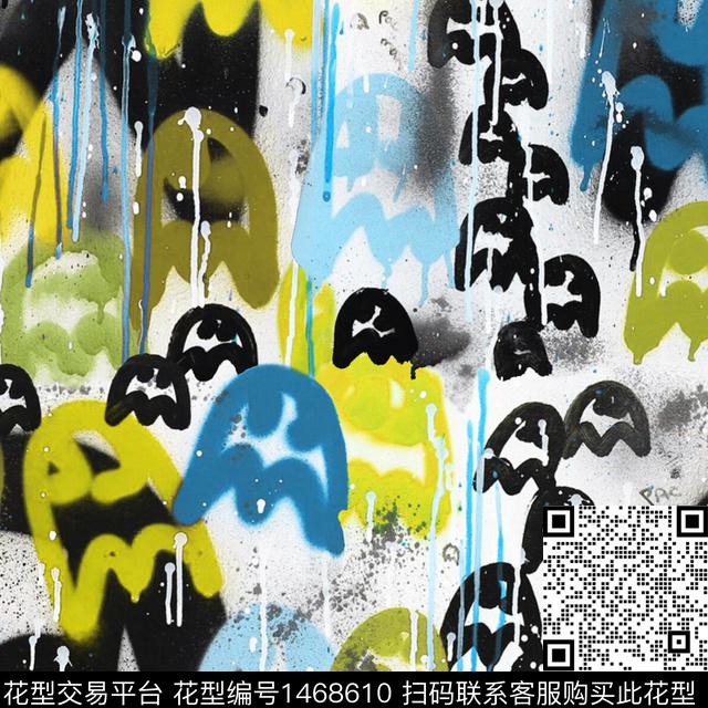 字母小怪兽笔触数码印花华亿平台下载（图片编号: 1468610） - 瓦栏（Walan）