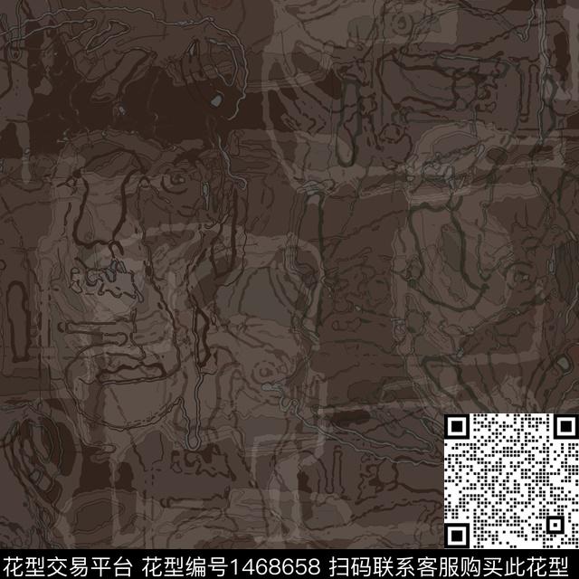 线条涂鸦几何数码印花华亿平台下载（图片编号: 1468658） - 瓦栏（Walan）