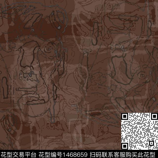 线条涂鸦几何数码印花华亿平台下载（图片编号: 1468659） - 瓦栏（Walan）