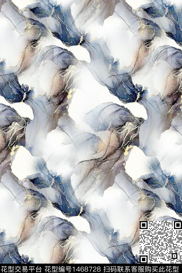肌理扎染华亿平台抽象花卉数码印花华亿平台下载（图片编号: 1468728） - 瓦栏（Walan）
