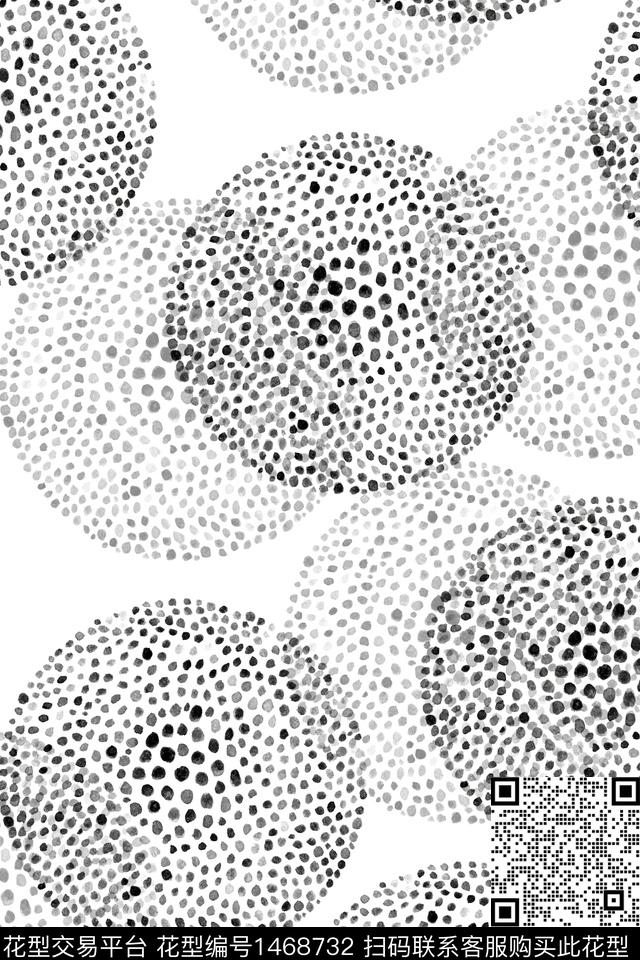 小清新真丝波点数码印花华亿平台下载（图片编号: 1468732） - 瓦栏（Walan）