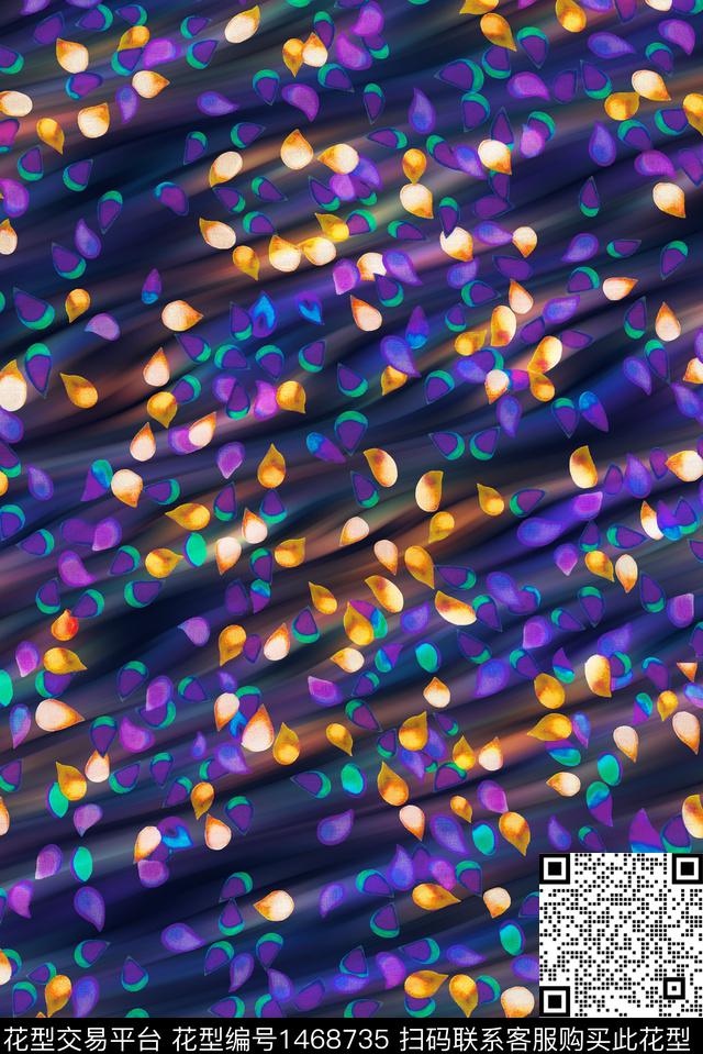 撞色炫彩风格化花卉数码印花华亿平台下载（图片编号: 1468735） - 瓦栏（Walan）