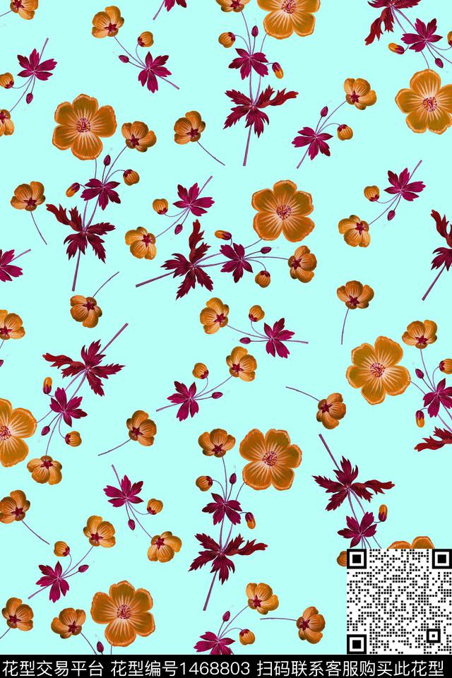 花卉年轻女性大牌风数码印花华亿平台下载（图片编号: 1468803） - 瓦栏（Walan）