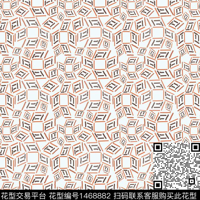 线条几何格子传统印花华亿平台下载（图片编号: 1468882） - 瓦栏（Walan）
