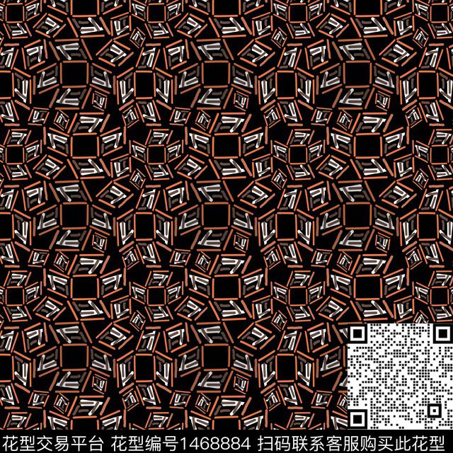 线条几何格子传统印花华亿平台下载（图片编号: 1468884） - 瓦栏（Walan）