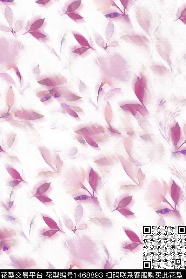 绿植树叶扎染华亿平台抽象花卉数码印花华亿平台下载（图片编号: 1468893） - 瓦栏（Walan）