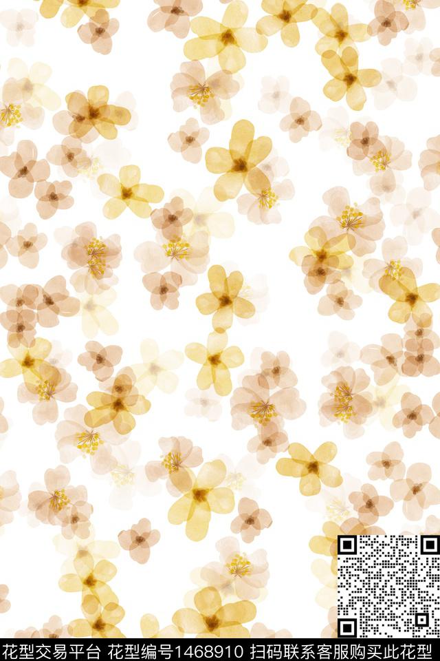 花卉大牌风小清新数码印花华亿平台下载（图片编号: 1468910） - 瓦栏（Walan）