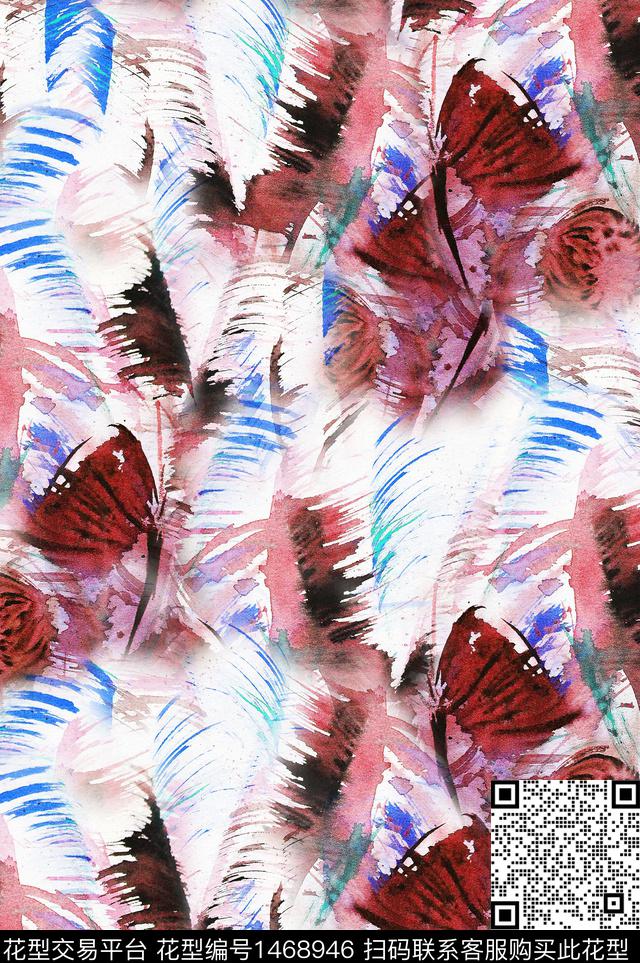 旗袍水彩花卉荷花数码印花华亿平台下载（图片编号: 1468946） - 瓦栏（Walan）