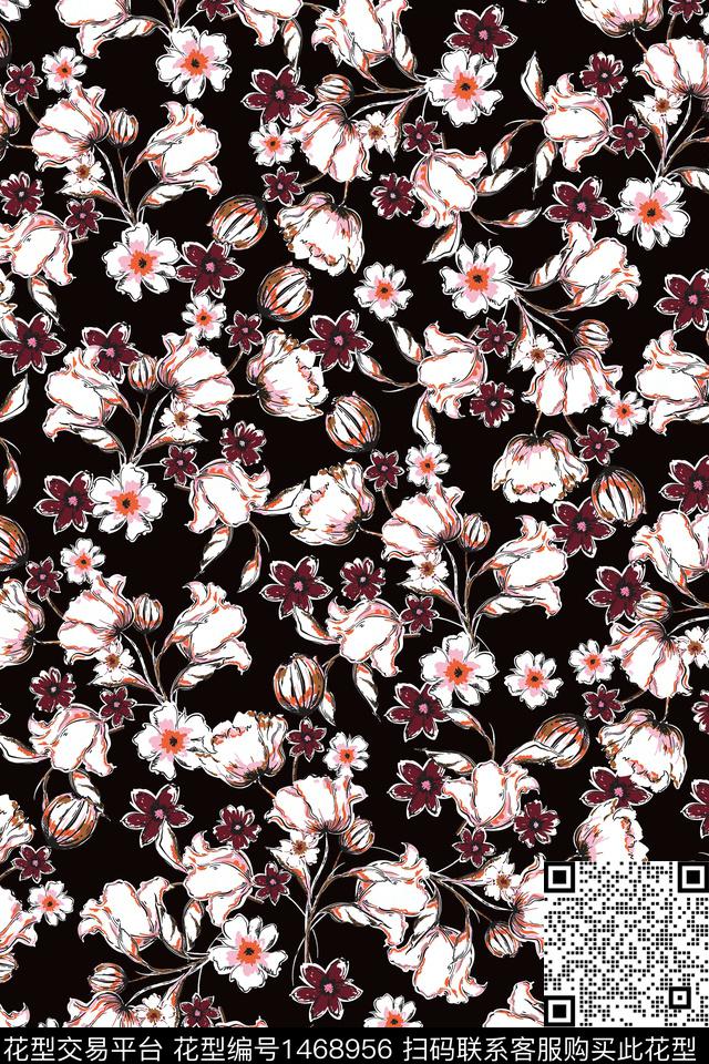女装大牌风小碎花数码印花华亿平台下载（图片编号: 1468956） - 瓦栏（Walan）