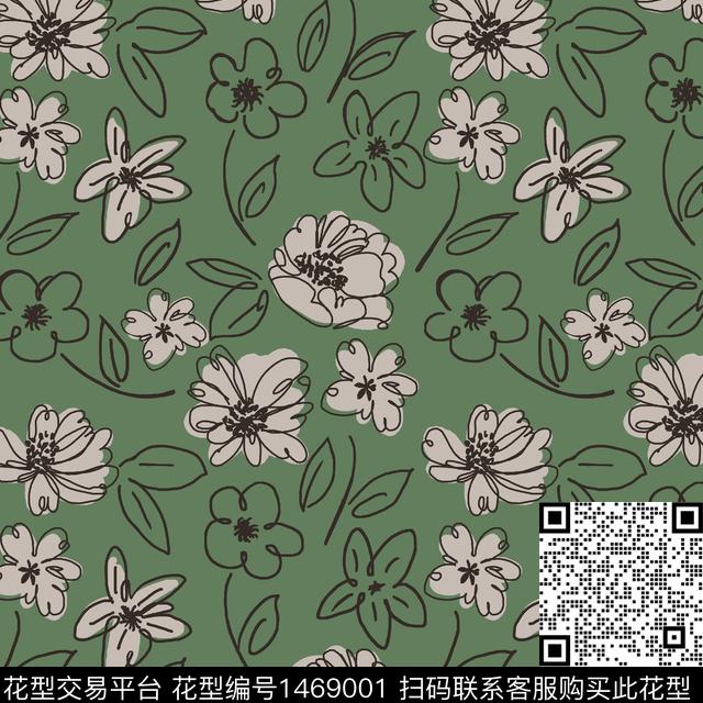 女装墙纸花卉传统印花华亿平台下载（图片编号: 1469001） - 瓦栏（Walan）