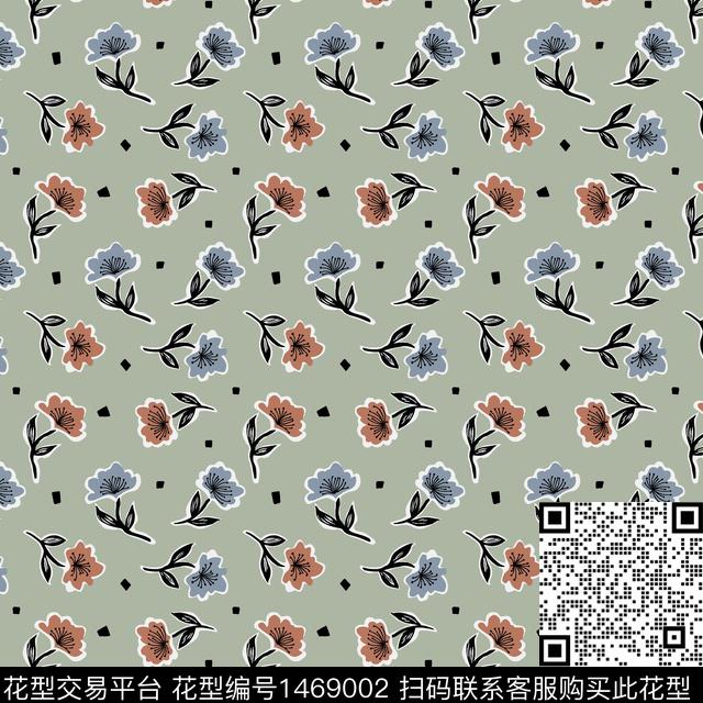 女装墙纸花卉传统印花华亿平台下载（图片编号: 1469002） - 瓦栏（Walan）