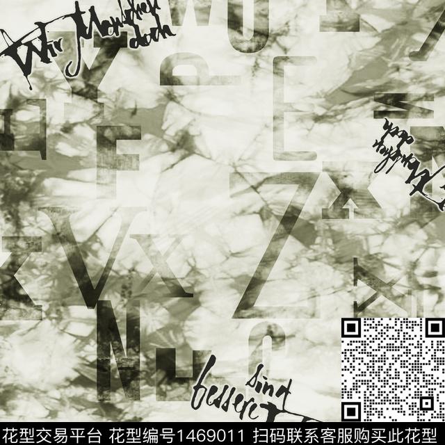 字母男装满版花涂鸦数码印花华亿平台下载（图片编号: 1469011） - 瓦栏（Walan）