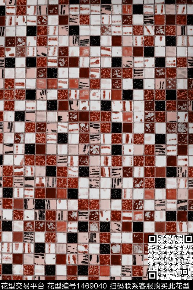 几何格子大牌风数码印花华亿平台下载（图片编号: 1469040） - 瓦栏（Walan）