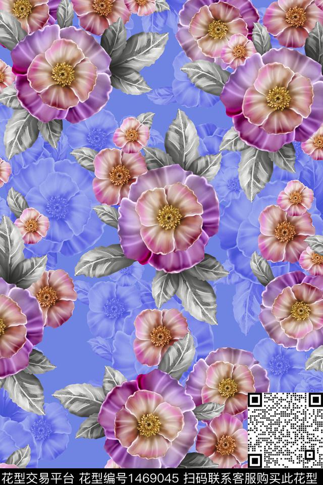 花卉年轻女性潮牌数码印花华亿平台下载（图片编号: 1469045） - 瓦栏（Walan）