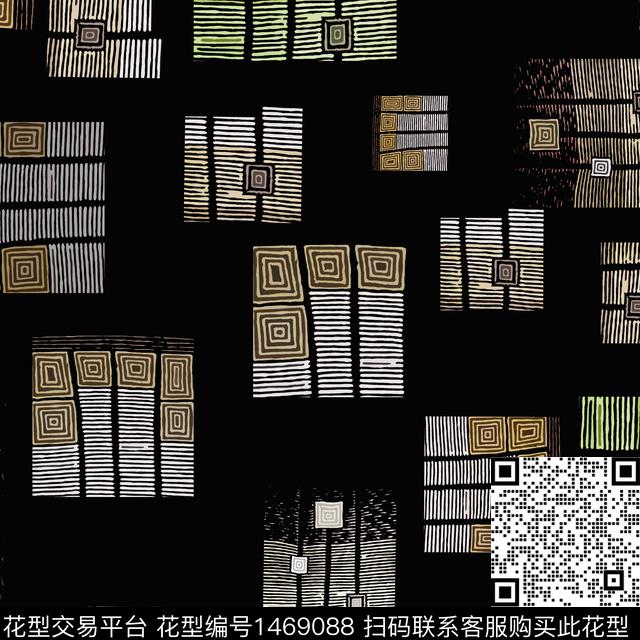 线条几何格子传统印花华亿平台下载（图片编号: 1469088） - 瓦栏（Walan）