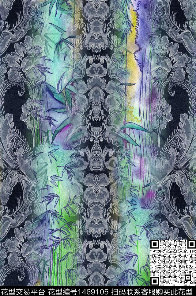 旗袍香云纱中国风数码印花华亿平台下载（图片编号: 1469105） - 瓦栏（Walan）