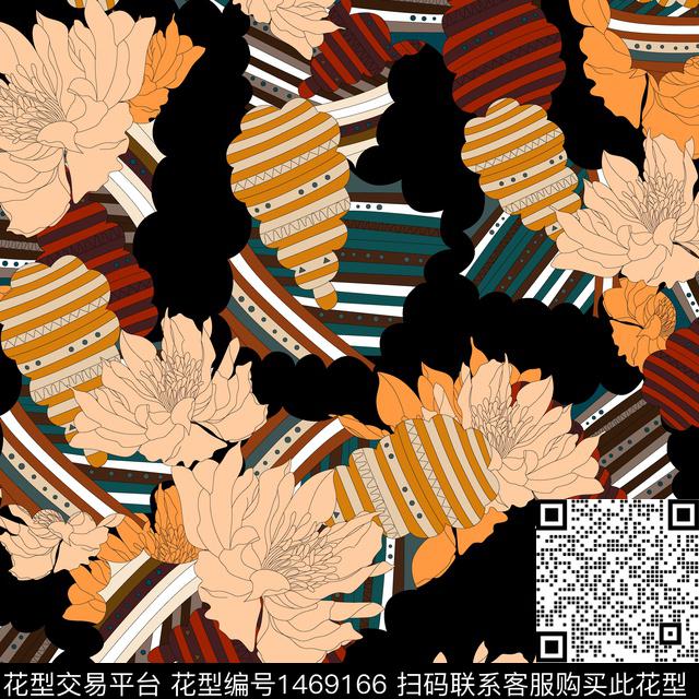 连衣裙女装花卉数码印花华亿平台下载（图片编号: 1469166） - 瓦栏（Walan）