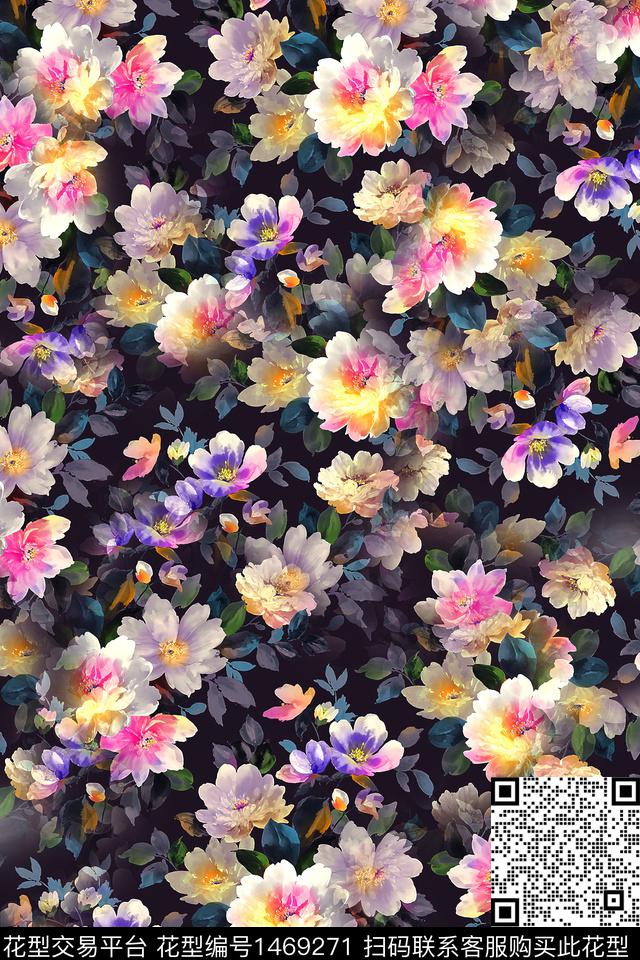 花卉大牌风小碎花数码印花华亿平台下载（图片编号: 1469271） - 瓦栏（Walan）