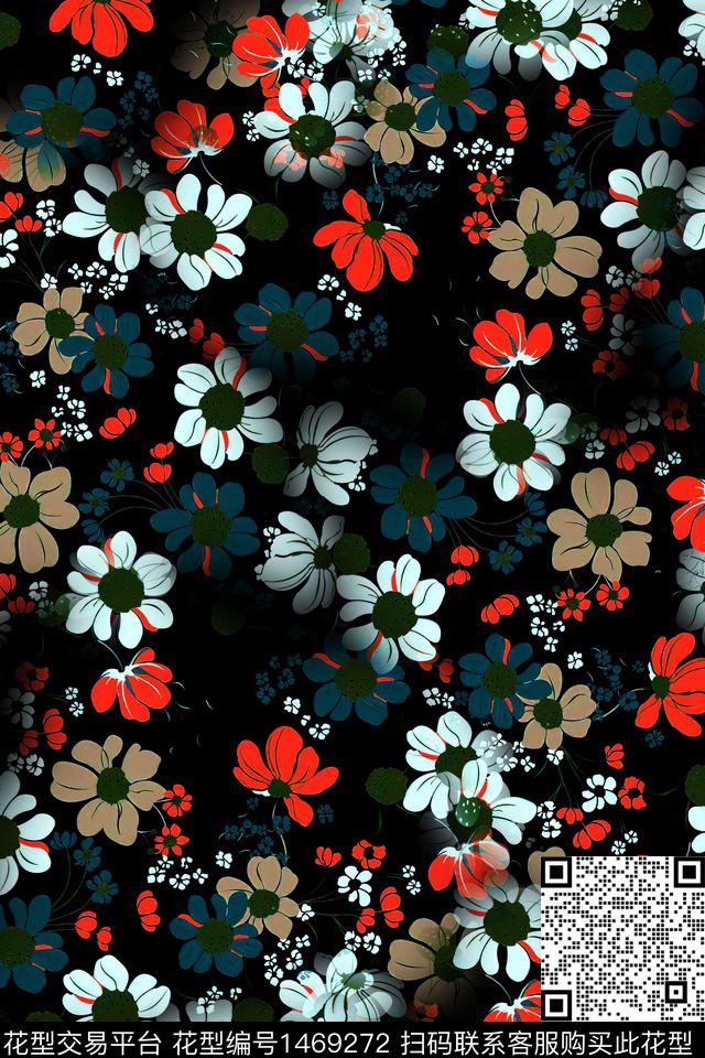 花卉大牌风小碎花数码印花华亿平台下载（图片编号: 1469272） - 瓦栏（Walan）