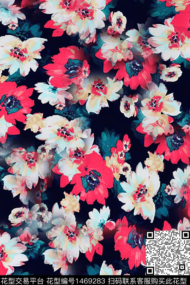 花卉大牌风小碎花数码印花华亿平台下载（图片编号: 1469283） - 瓦栏（Walan）