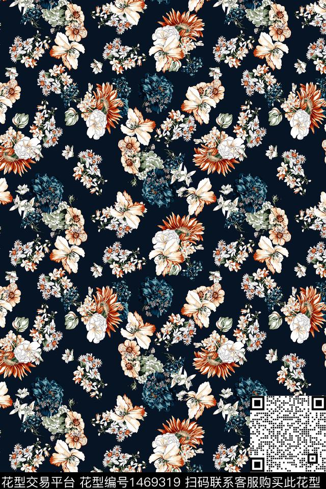 花卉大牌风小碎花数码印花华亿平台下载（图片编号: 1469319） - 瓦栏（Walan）