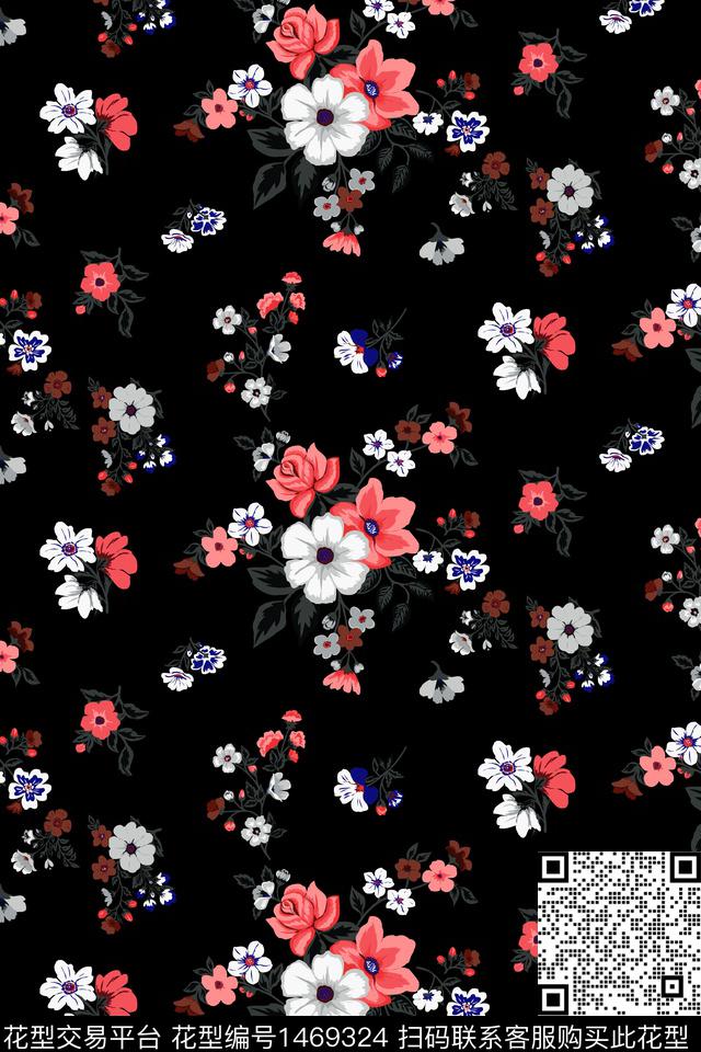 花卉大牌风小碎花数码印花华亿平台下载（图片编号: 1469324） - 瓦栏（Walan）