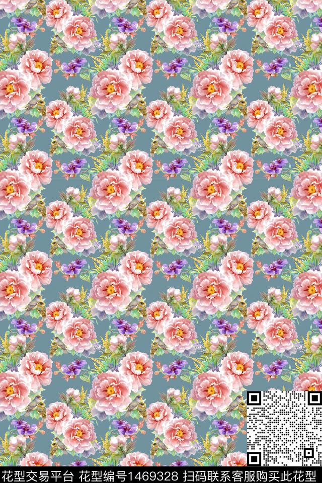 花卉大牌风小碎花数码印花华亿平台下载（图片编号: 1469328） - 瓦栏（Walan）
