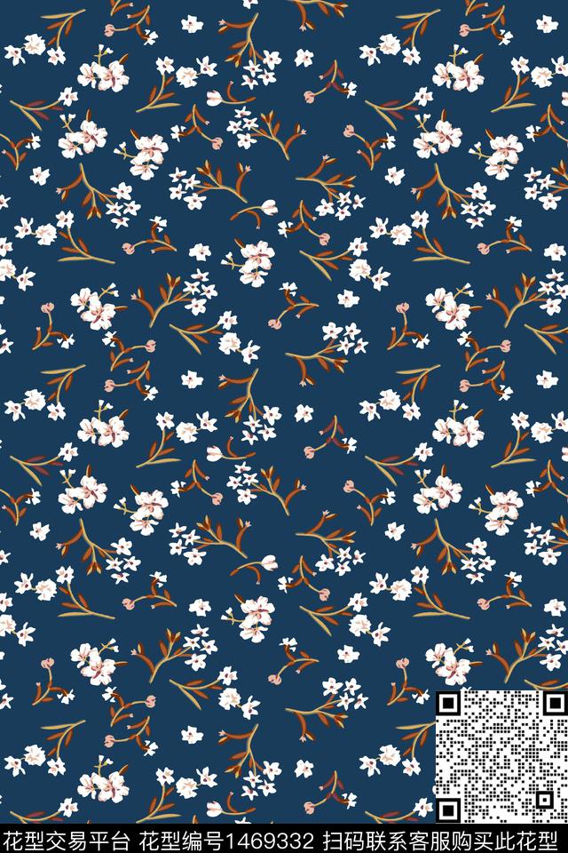花卉大牌风小碎花数码印花华亿平台下载（图片编号: 1469332） - 瓦栏（Walan）