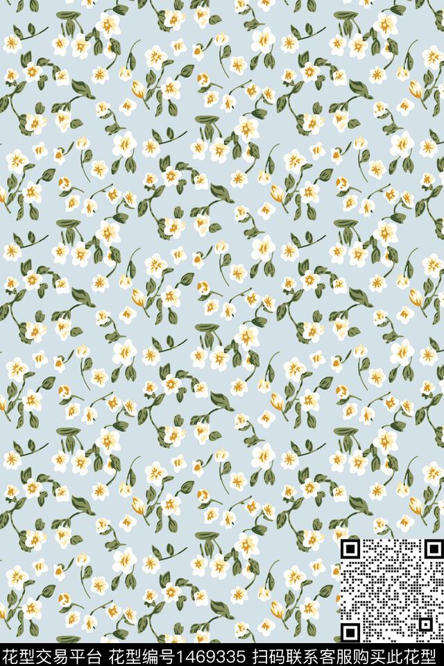 花卉大牌风小碎花数码印花华亿平台下载（图片编号: 1469335） - 瓦栏（Walan）
