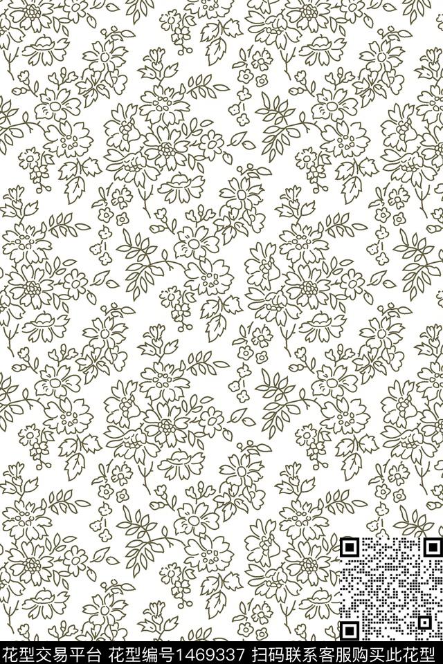 花卉大牌风小碎花数码印花华亿平台下载（图片编号: 1469337） - 瓦栏（Walan）