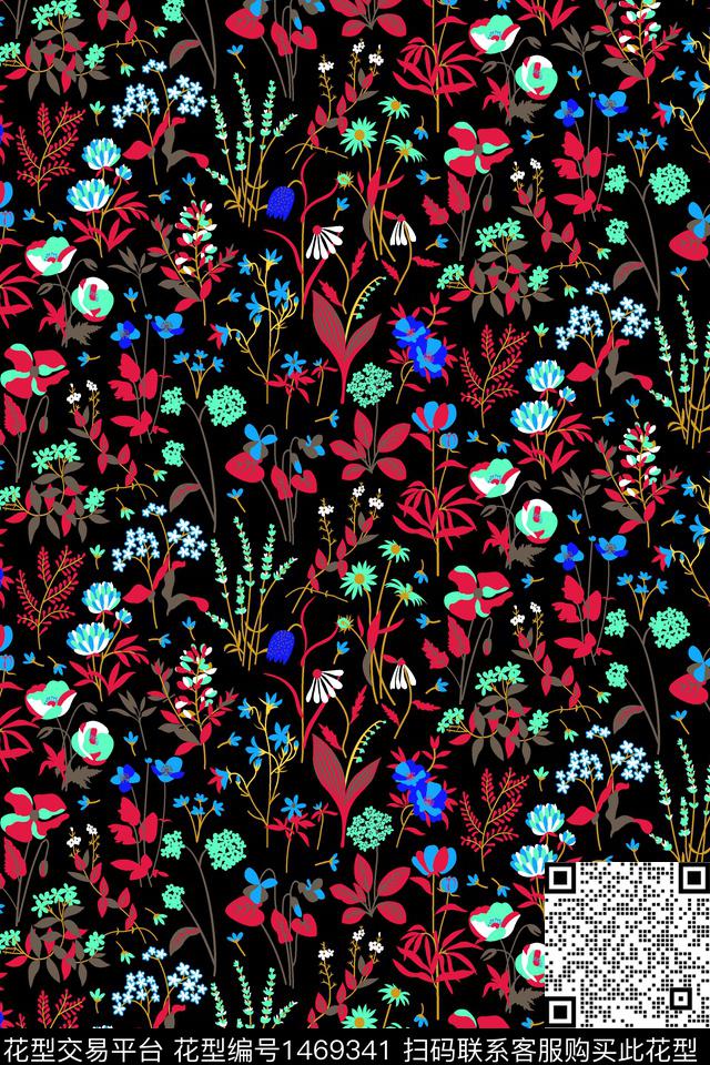 花卉大牌风小碎花数码印花华亿平台下载（图片编号: 1469341） - 瓦栏（Walan）