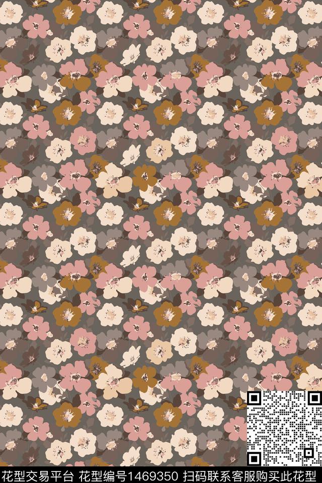花卉大牌风小碎花数码印花华亿平台下载（图片编号: 1469350） - 瓦栏（Walan）
