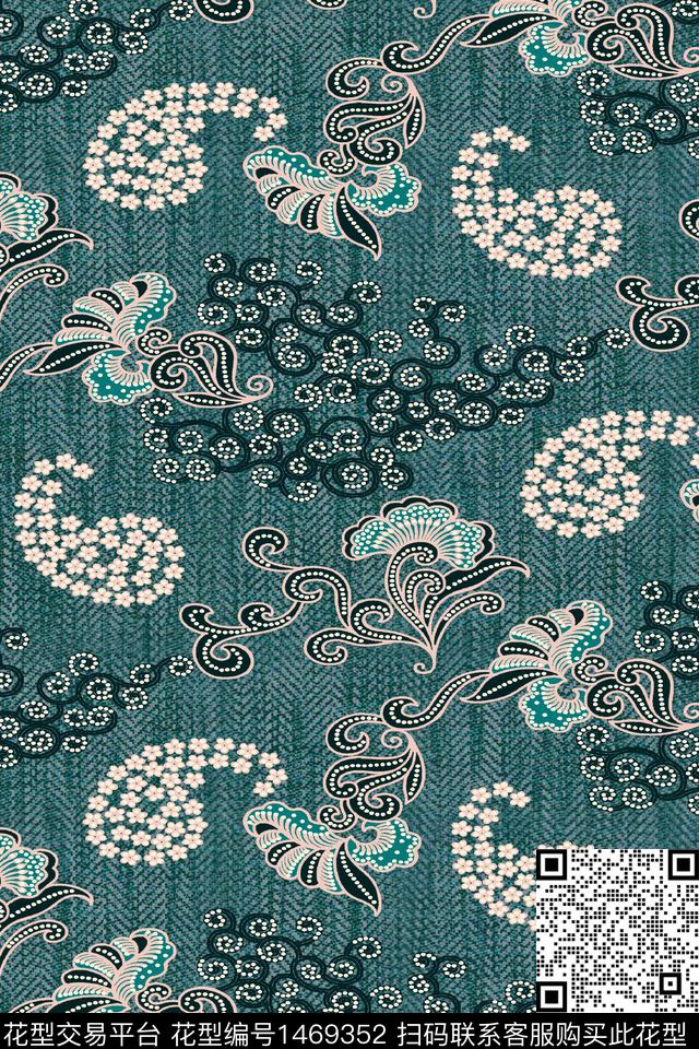 佩斯利民族风真丝数码印花华亿平台下载（图片编号: 1469352） - 瓦栏（Walan）