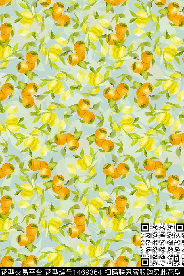 水果大牌风小清新数码印花华亿平台下载（图片编号: 1469364） - 瓦栏（Walan）