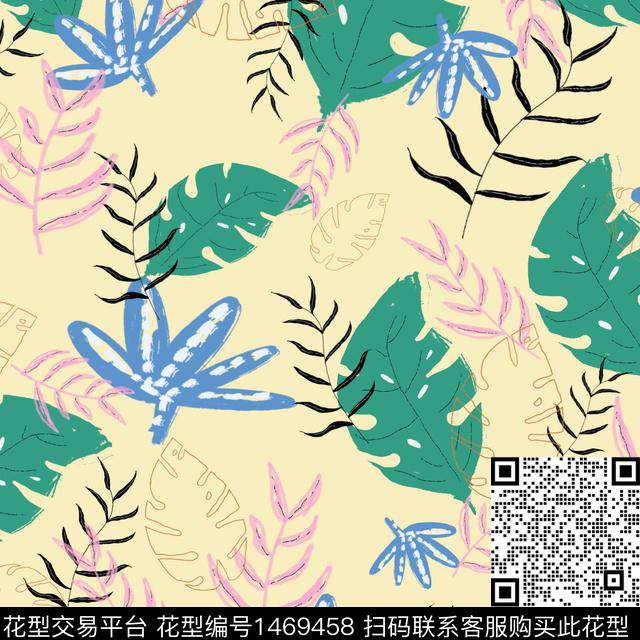 定位花烂花华亿平台绿植树叶传统印花华亿平台下载（图片编号: 1469458） - 瓦栏（Walan）