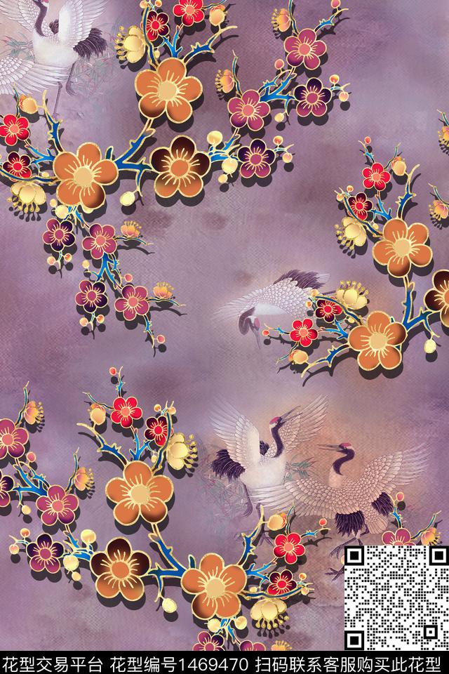 中国风香云纱复古旗袍华亿平台数码印花华亿平台下载（图片编号: 1469470） - 瓦栏（Walan）